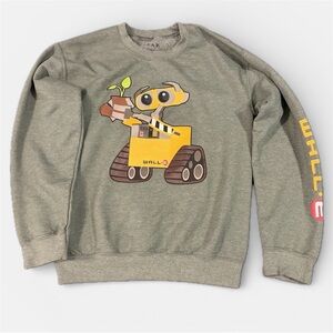 Disney Pixar WALL-E "Plant Love" Olive Green Crewneck Sweatshirt Women’s Small